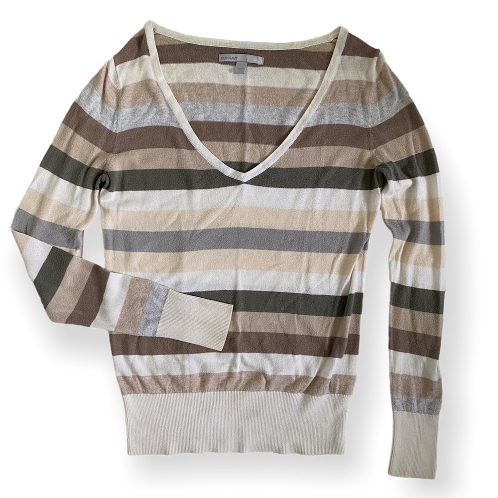 Old Navy Striped Soft V neck Sweater